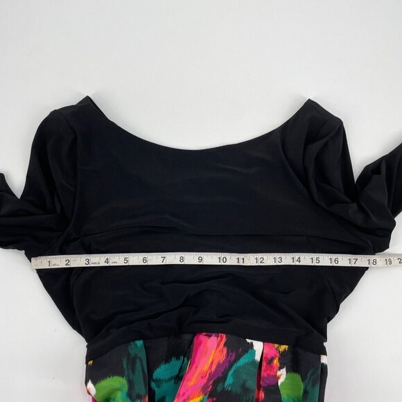 Eliza J Fallie Fit and Flare Floral Jersey Tea Length Belted Dress Womens 14 - Picture 5 of 9